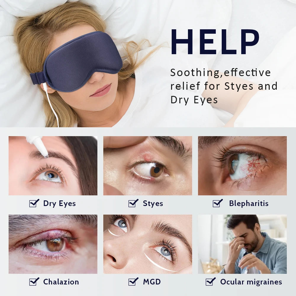Heated Eye Mask for Sleep & Eye Fatigue Relief – Smart Warm Compress & Relaxation