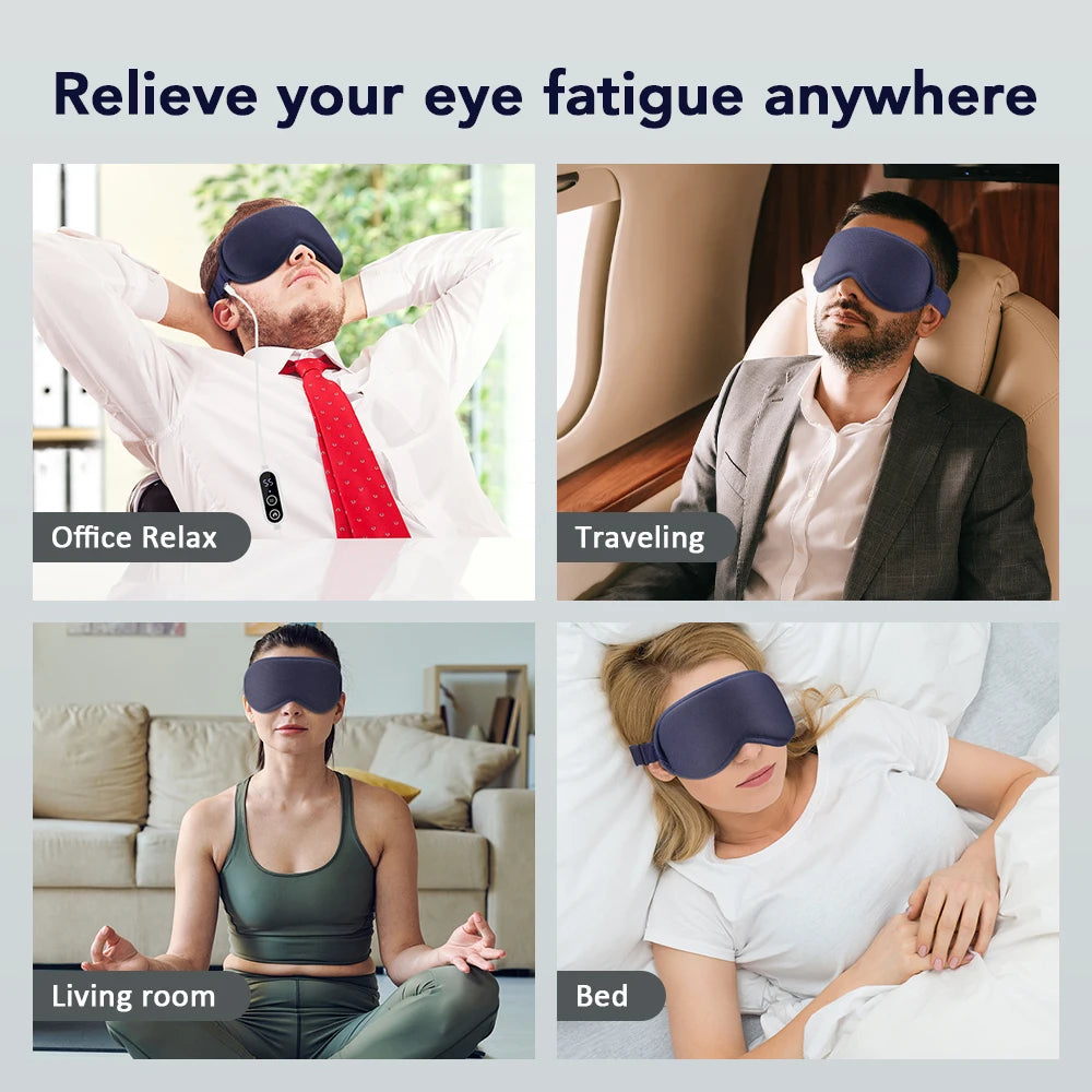 Heated Eye Mask for Sleep & Eye Fatigue Relief – Smart Warm Compress & Relaxation