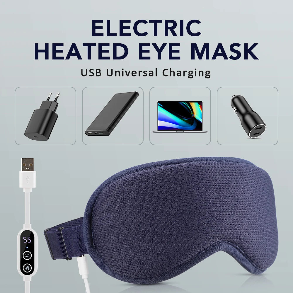 Heated Eye Mask for Sleep & Eye Fatigue Relief – Smart Warm Compress & Relaxation